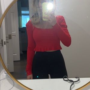 red Forever21 crop top